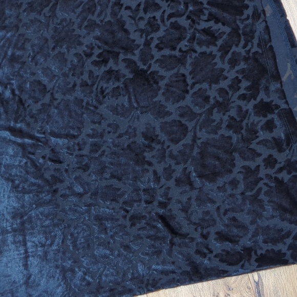 Vtg Carole Little long sleeves velvet midi dress embossed mesh bottom sz 14 - Picture 3 of 11